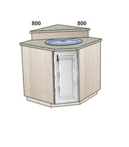 Стол-мойка трапеция 800х800